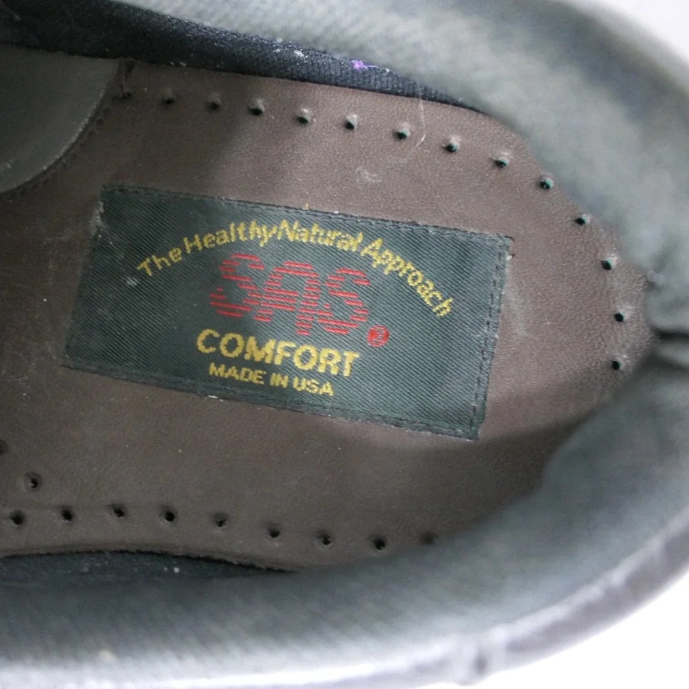 SAS Men's Bout Time Black Leather Lace Up Comfort Shoes 8.5 Walking Made in USA